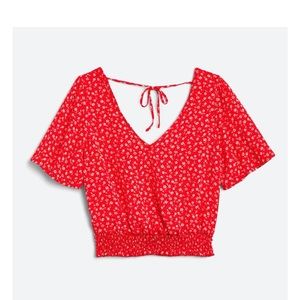 Cidro Smocked Bottom Cropped Blouse